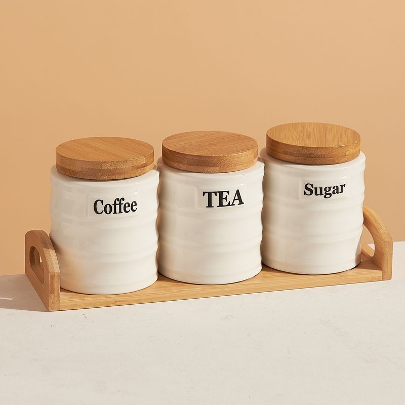 Kitchen Baking Canisters - Set di 3 Barattoli in Ceramica
