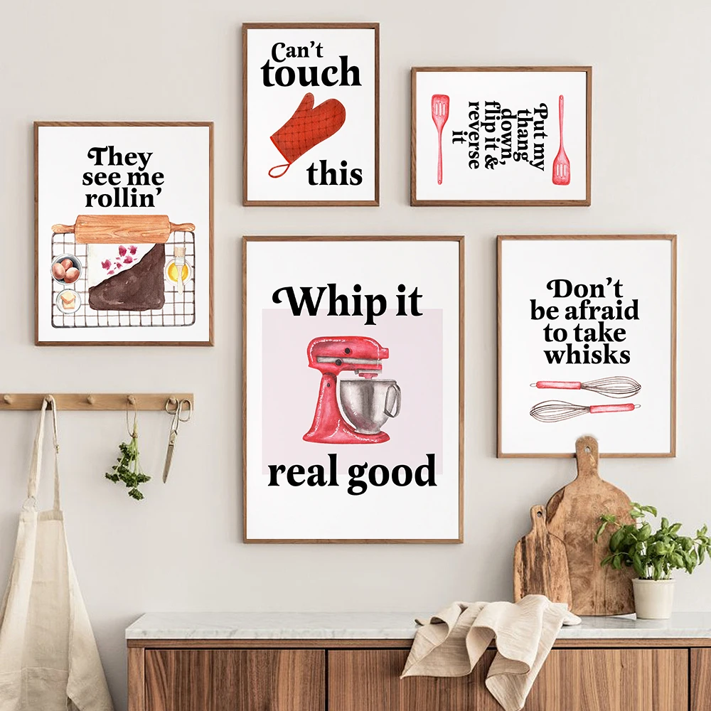 Kitchen Baking Quotes - Stampa su Tela con Frasi Rap