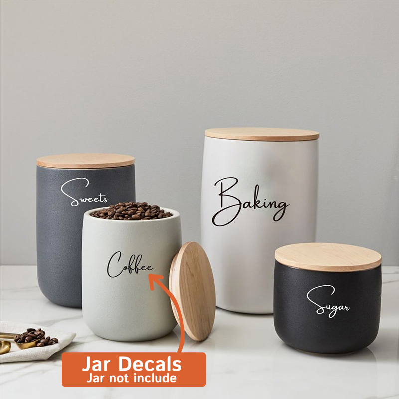 Kitchen Baking Canisters - Decalcomania Solo 8 pezzi Organizzazione cucina