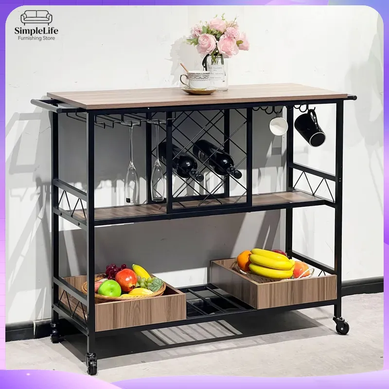 Kitchen Baking Cart - Carrello da Cucina Multifunzionale con Ripiani