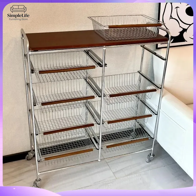 Kitchen Baking Cart - Carrello da Cucina Retrò con Ruote,