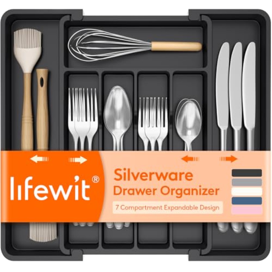 Kitchen Utensils - Organizzatore Espandibile per Posate, Vassoio in