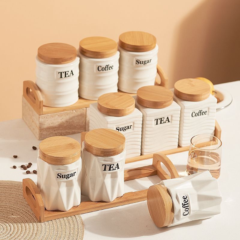 Set di 3 Barattoli in Ceramica - Kitchen Baking Canisters recensione e prezzo