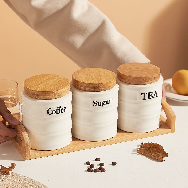 Set di 3 Barattoli in Ceramica - Kitchen Baking Canisters recensione e prezzo
