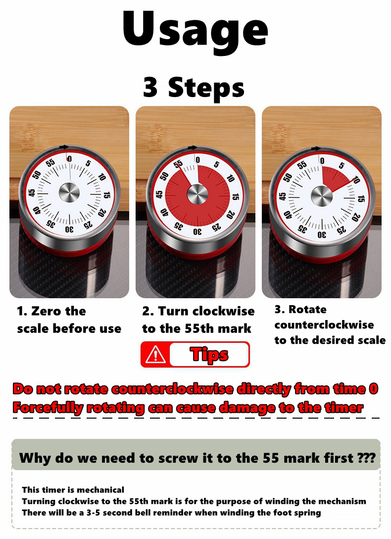 Timer Visivo Meccanico Magneti - Kitchen Baking Timer recensione e prezzo