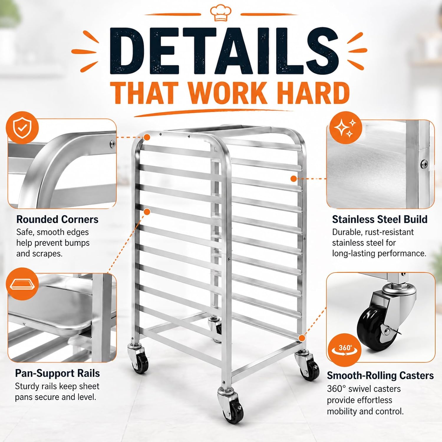 Carrello mobile per teglie in  - Kitchen Baking Cart recensione e prezzo